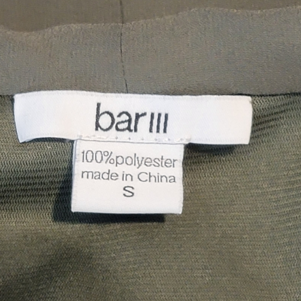 Bar III Olive Green Long Sleeve Faux Wrap Dress with Pockets Small - Picture 2 of 3